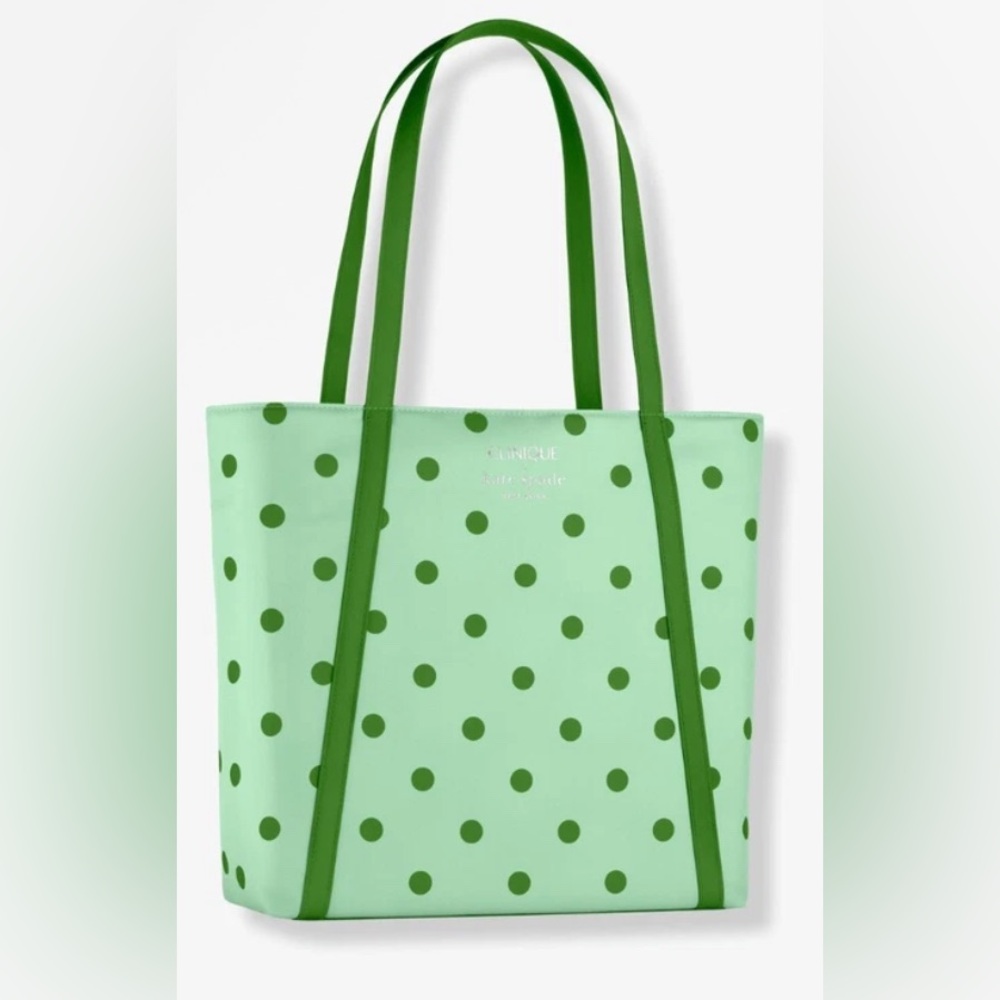 Kate Spade/ Clinique Mint Green Polka Dot Tote